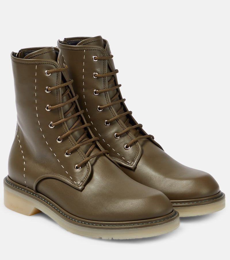 Max Mara Leather combat boots