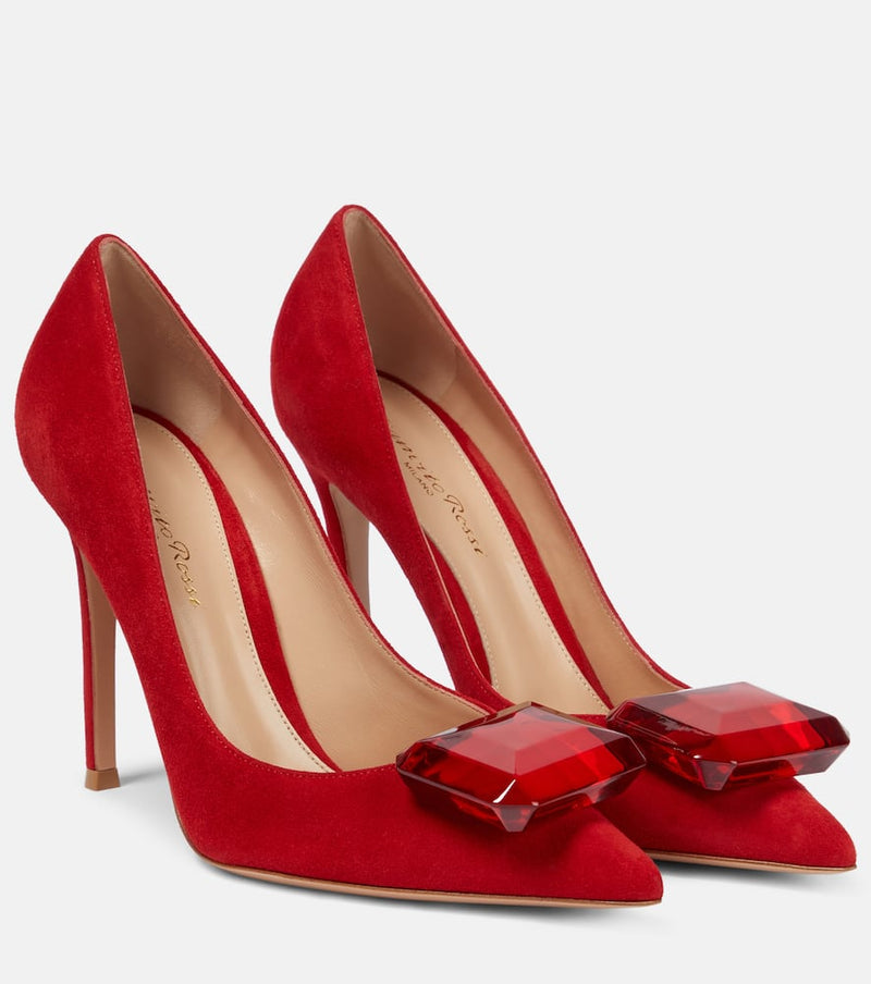 Gianvito Rossi Jaipur 105 embellished suede pumps