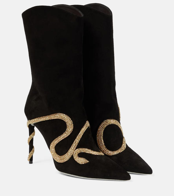 Rene Caovilla Morgana embellished suede boots