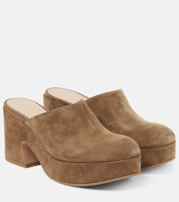 Gianvito Rossi Lyss suede platform mules