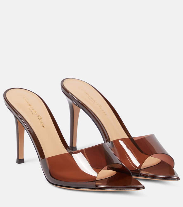 Gianvito Rossi Elle 85 TPU and patent leather mules