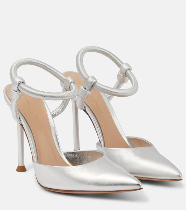 Gianvito Rossi Juno d'Orsay 105 metallic leather pumps