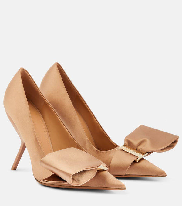 Ferragamo Erica bow-detail satin pumps