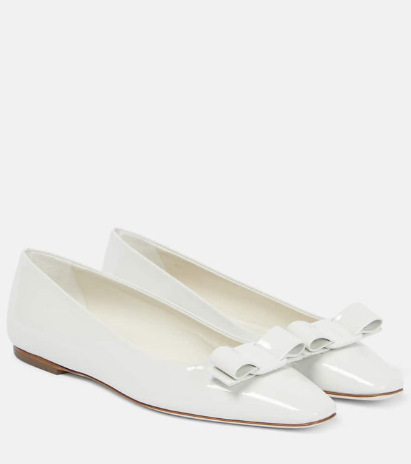 Ferragamo Vara Bow patent leather ballet flats