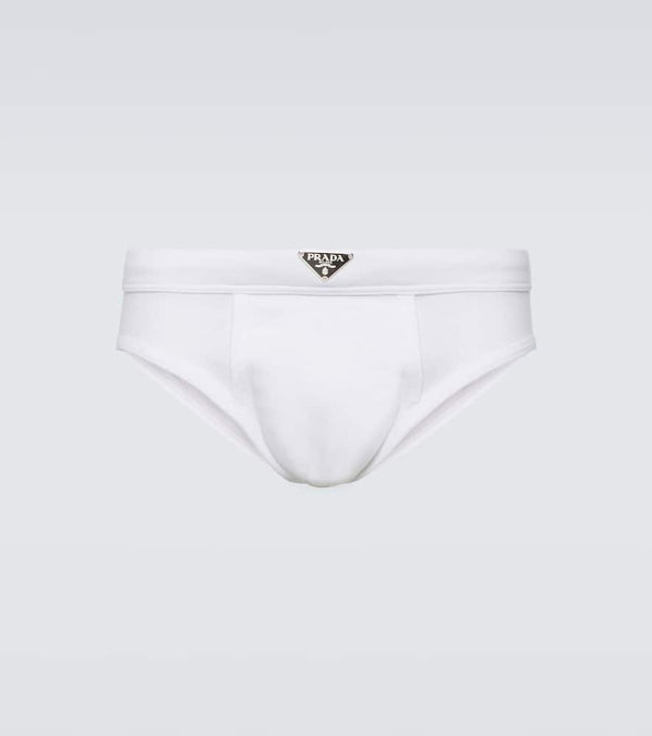 Prada Triangle striped cotton briefs