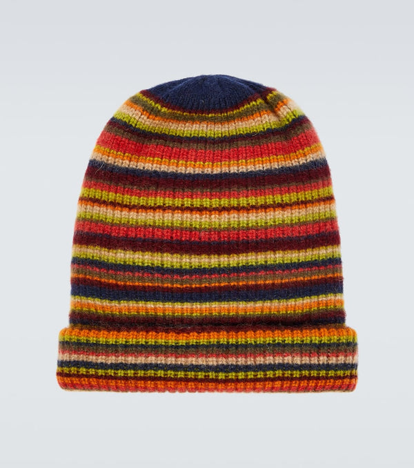 The Elder Statesman Striped cashmere beanie