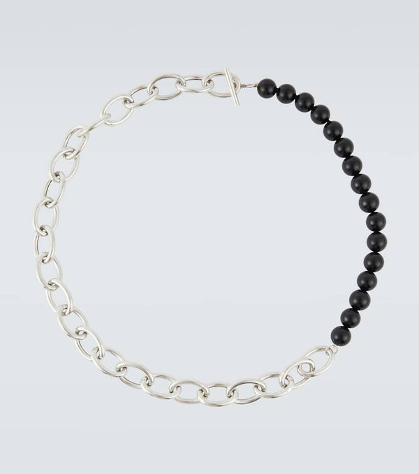 Jil Sander Beaded sterling silver necklace