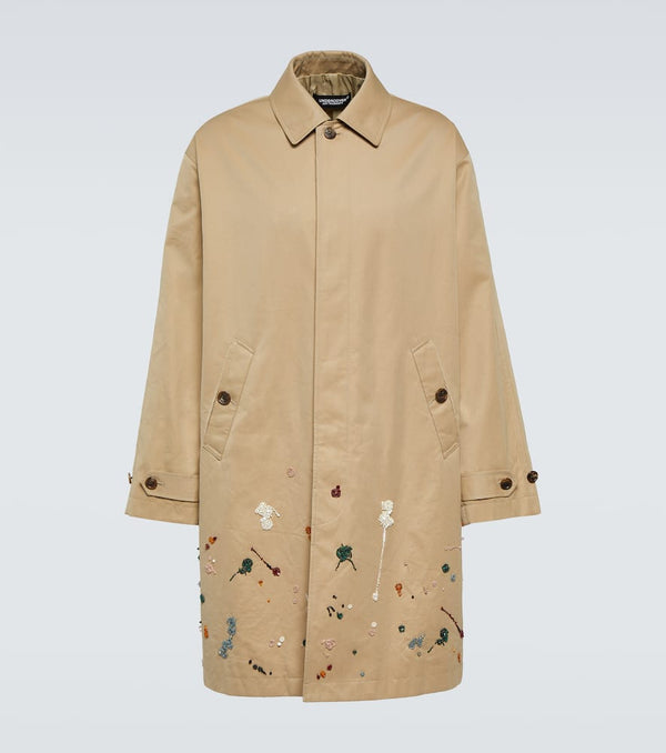 Undercover Embellished cotton gabardine trench coat