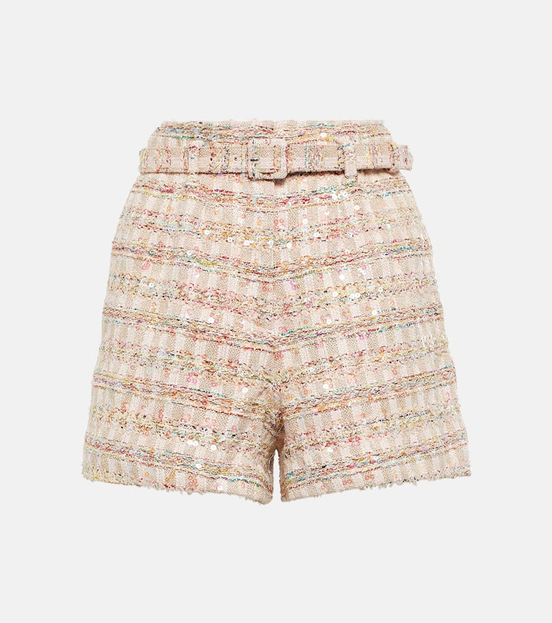 Self-Portrait Sequin bouclé shorts