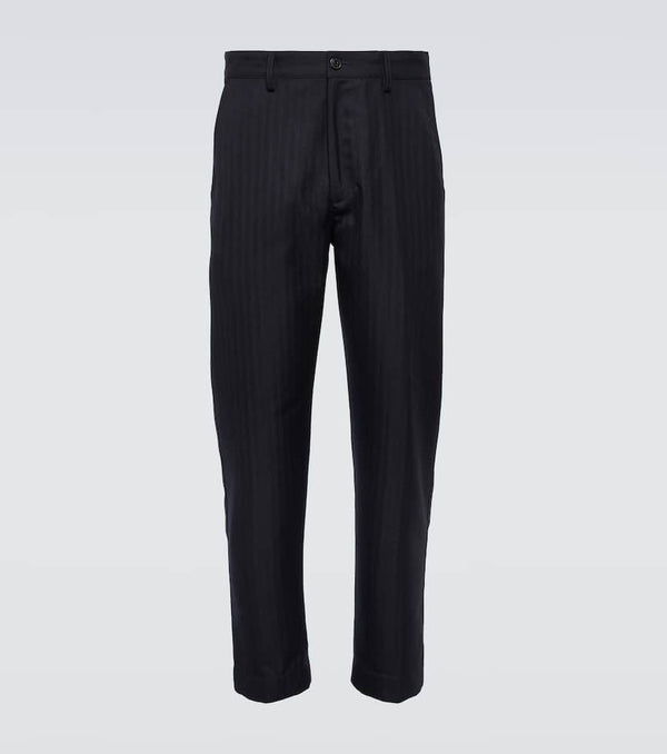 Dries Van Noten Striped wool-blend straight pants