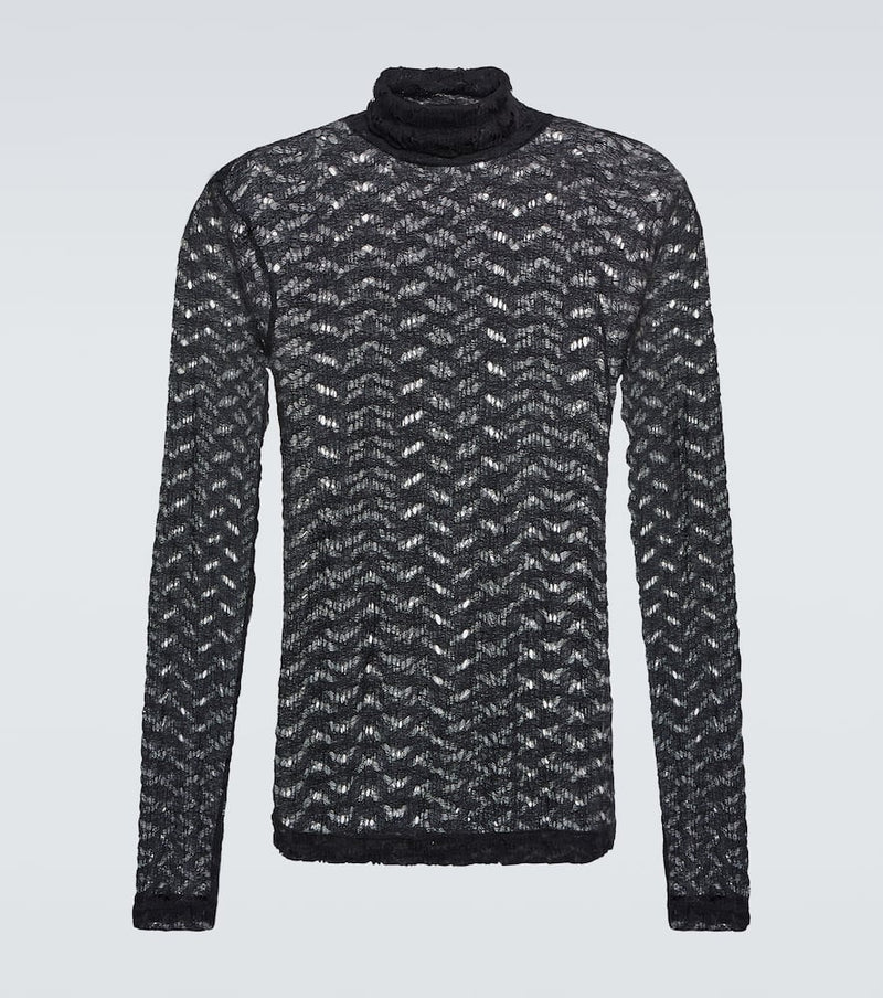 Dries Van Noten Open-knit turtleneck top