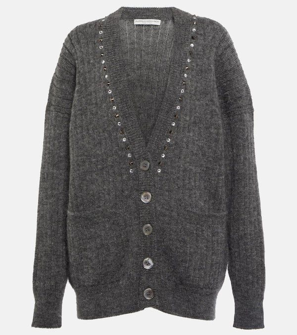 Alessandra Rich Embellished wool-blend cardigan