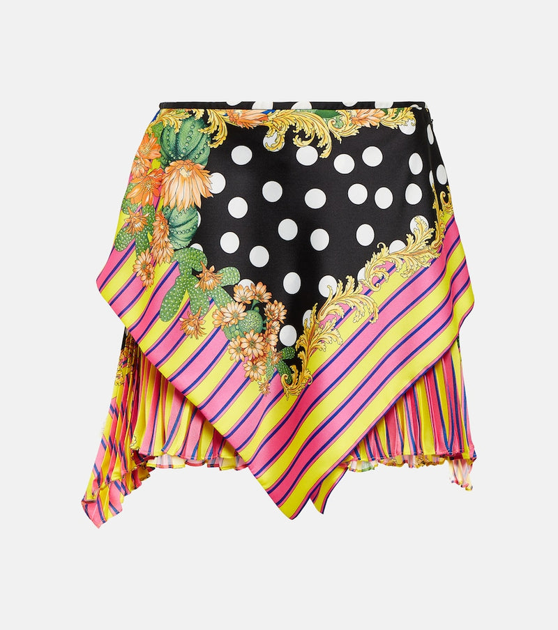 Versace Printed wrap miniskirt