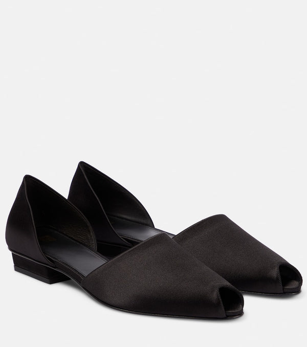 Toteme The Peep-Toe satin flats