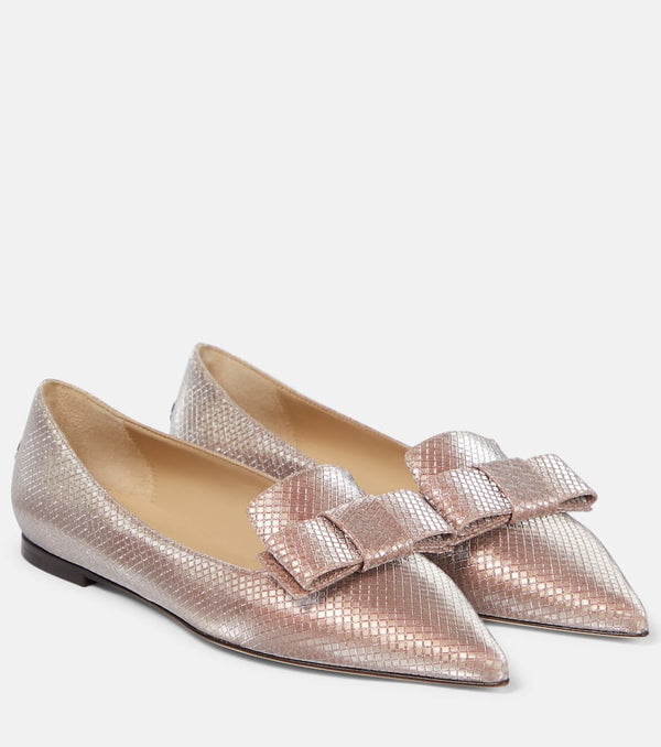 Jimmy Choo Gala bow-embellished ballet flats