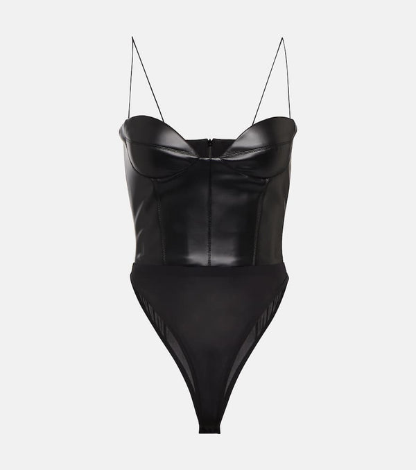 Alex Perry Halston faux leather bodysuit