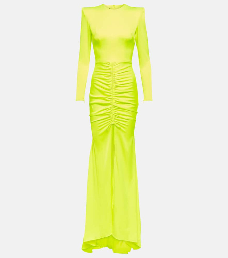 Alex Perry Ruched satin gown