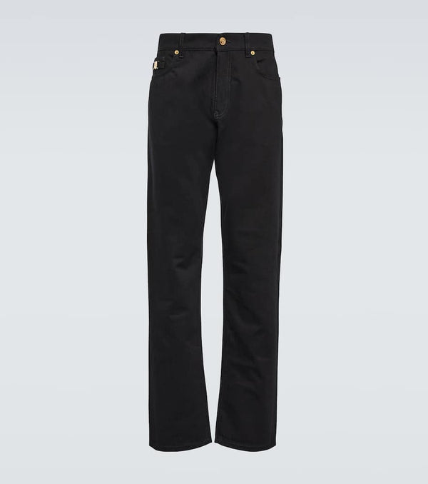 Versace Embellished mid-rise straight jeans