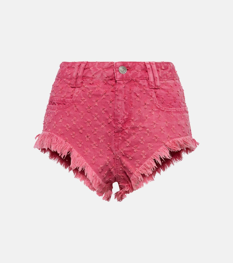 Isabel Marant High-rise eyelet denim micro shorts