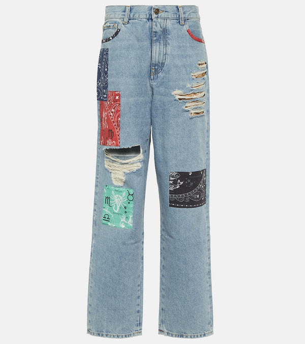 Alanui The Twelve Signs patchwork jeans