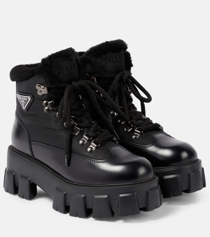 Prada Monolith leather combat boots