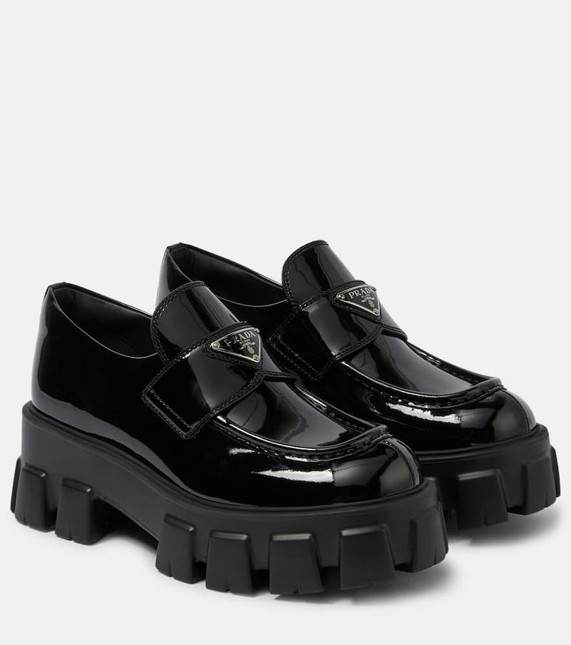 Prada Monolith leather platform loafers