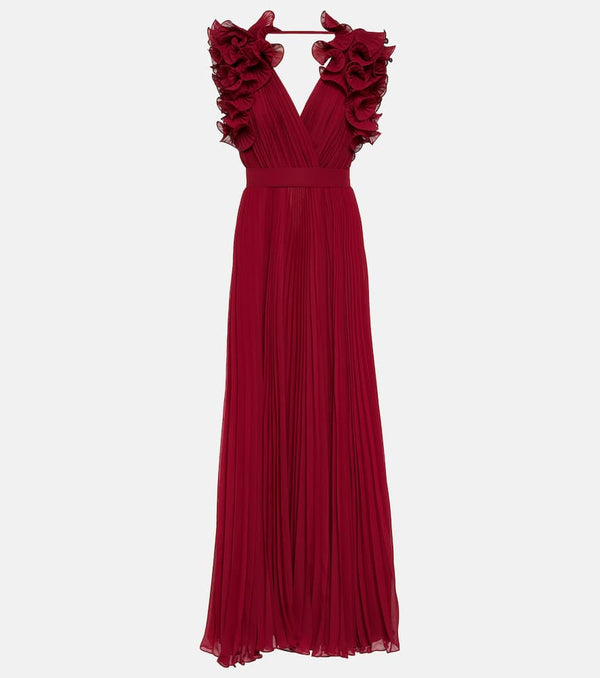 Elie Saab Ruffled chiffon gown