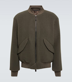 Giorgio Armani Ribbed-knit wool-blend jacket