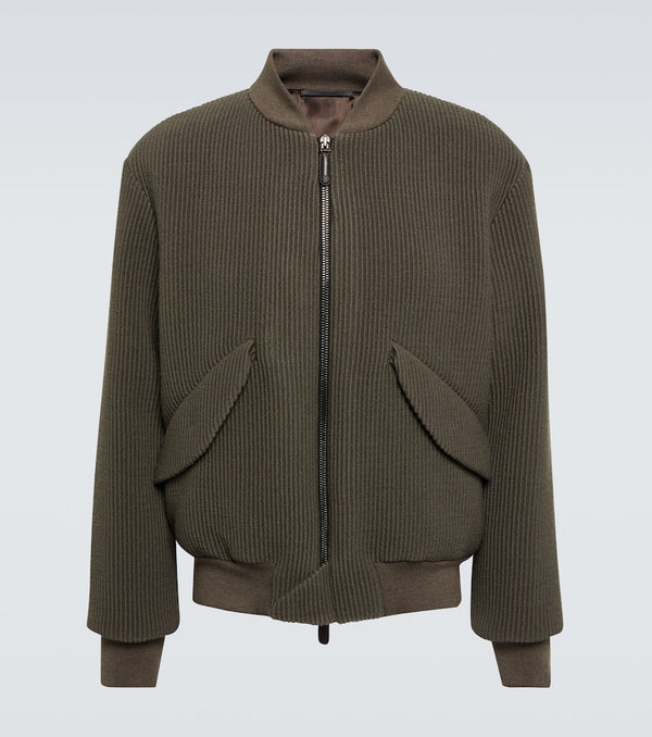 Giorgio Armani Ribbed-knit wool-blend jacket