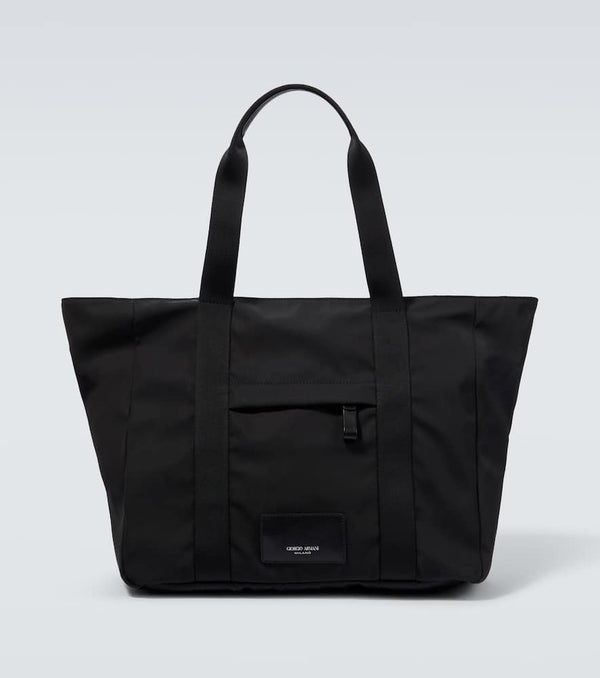 Giorgio Armani Leather-trimmed tote bag