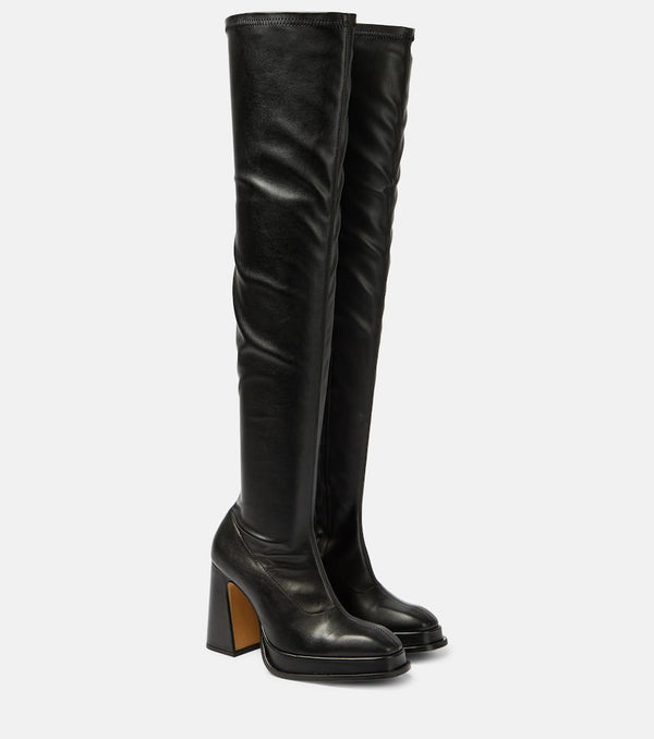 Souliers Martinez Velvet 100 faux leather over-the-knee boots