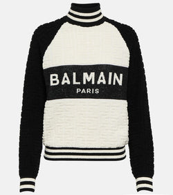 Balmain Monogram jacquard wool and cotton-blend sweater