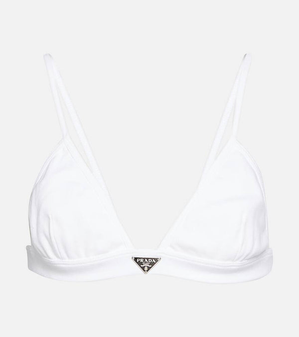 Prada Logo cotton jersey bralette