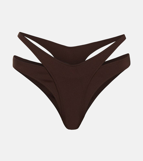 Mugler Layered cutout bikini bottoms