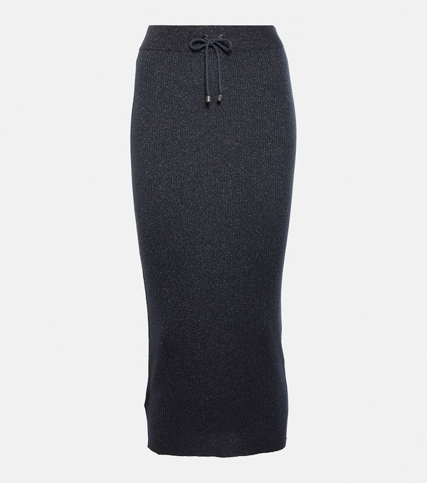 Brunello Cucinelli Ribbed-knit cashmere midi skirt