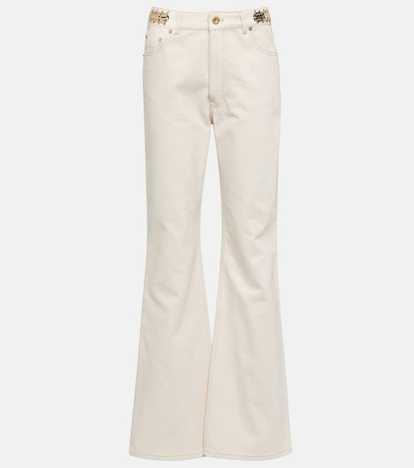 Rabanne Embellished high-rise flared jeans