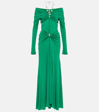 Rabanne Chain-embellished jersey maxi dress