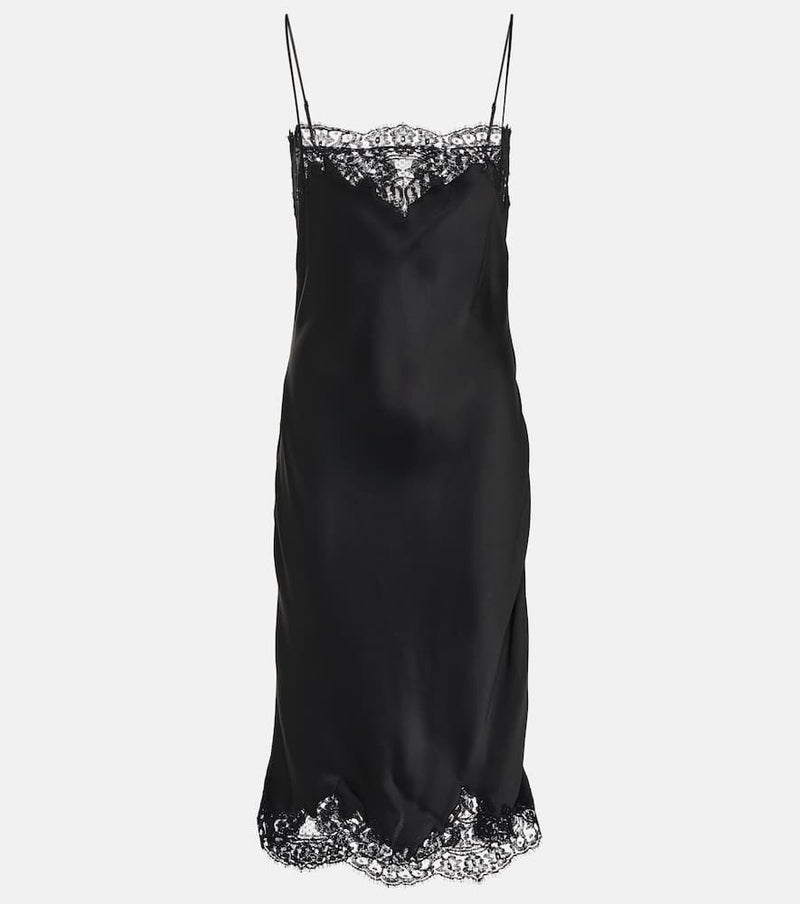 Stella McCartney Lace-trimmed satin slip dress