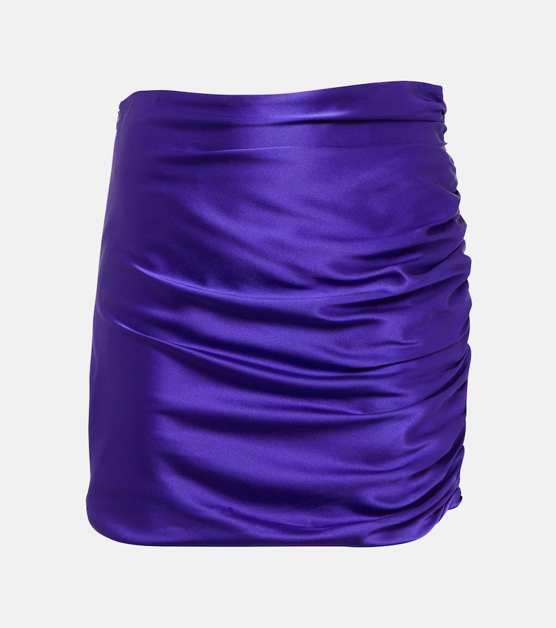 The Sei Ruched silk miniskirt