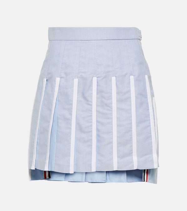 Thom Browne Pleated cotton miniskirt