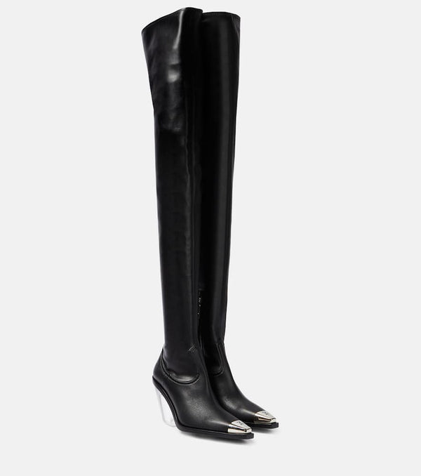 David Koma Faux leather over-the-knee boots