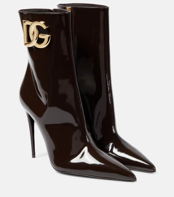 Dolce & Gabbana DG patent leather ankle boots