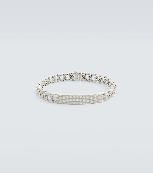 Shay Jewelry 18kt white gold curb chain bracelet with diamonds