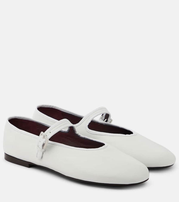 The Row Leather Mary Jane ballet flats