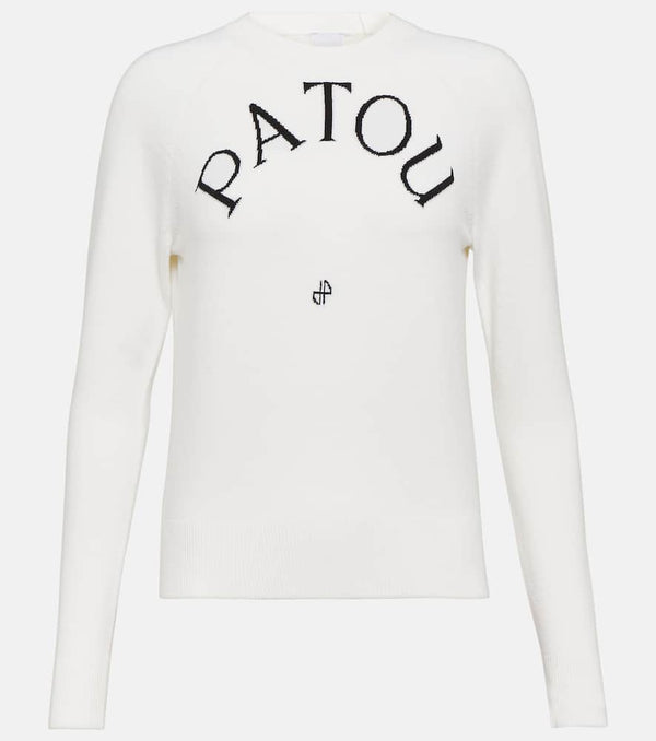 Patou Logo wool-blend jacquard sweater