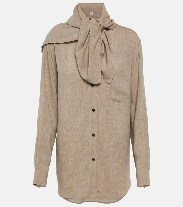 Toteme Scarf-collar mélange shirt