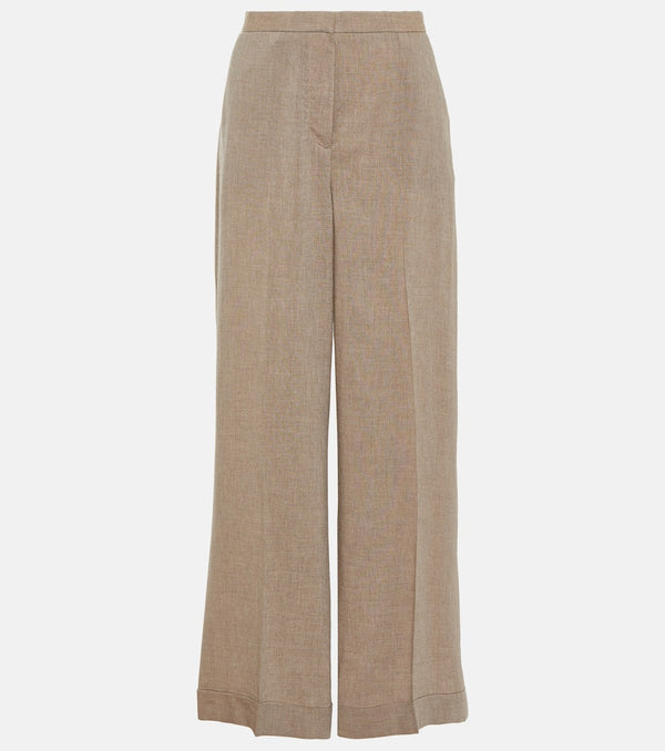 Toteme Mid-rise mélange wide-leg pants