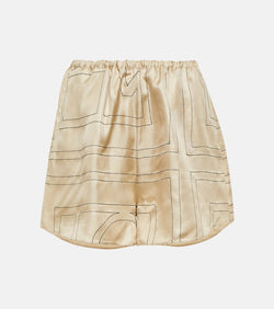 Toteme Logo silk shorts