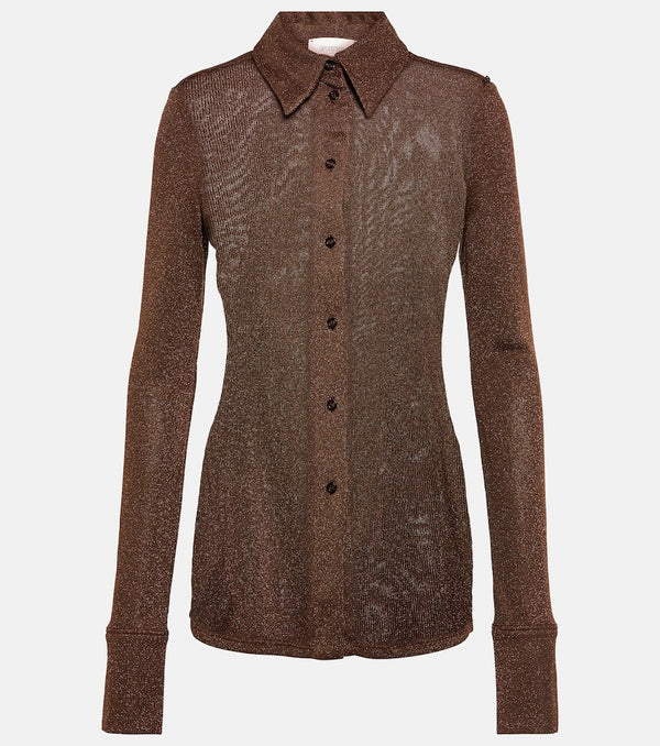 Sportmax Ulzio metallic ribbed-knit shirt