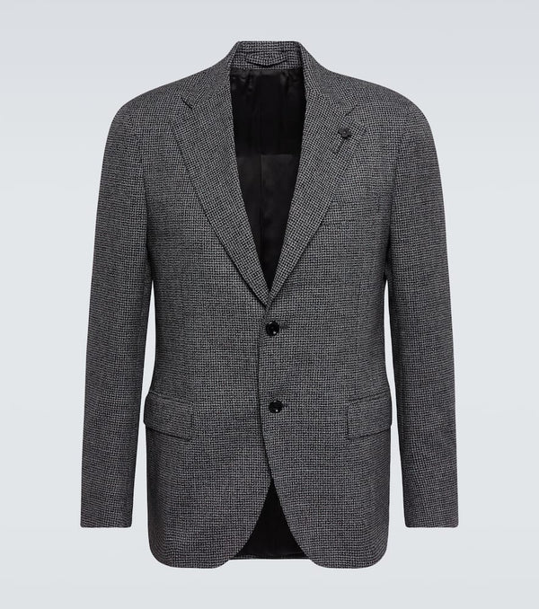 Lardini Checked wool-blend blazer